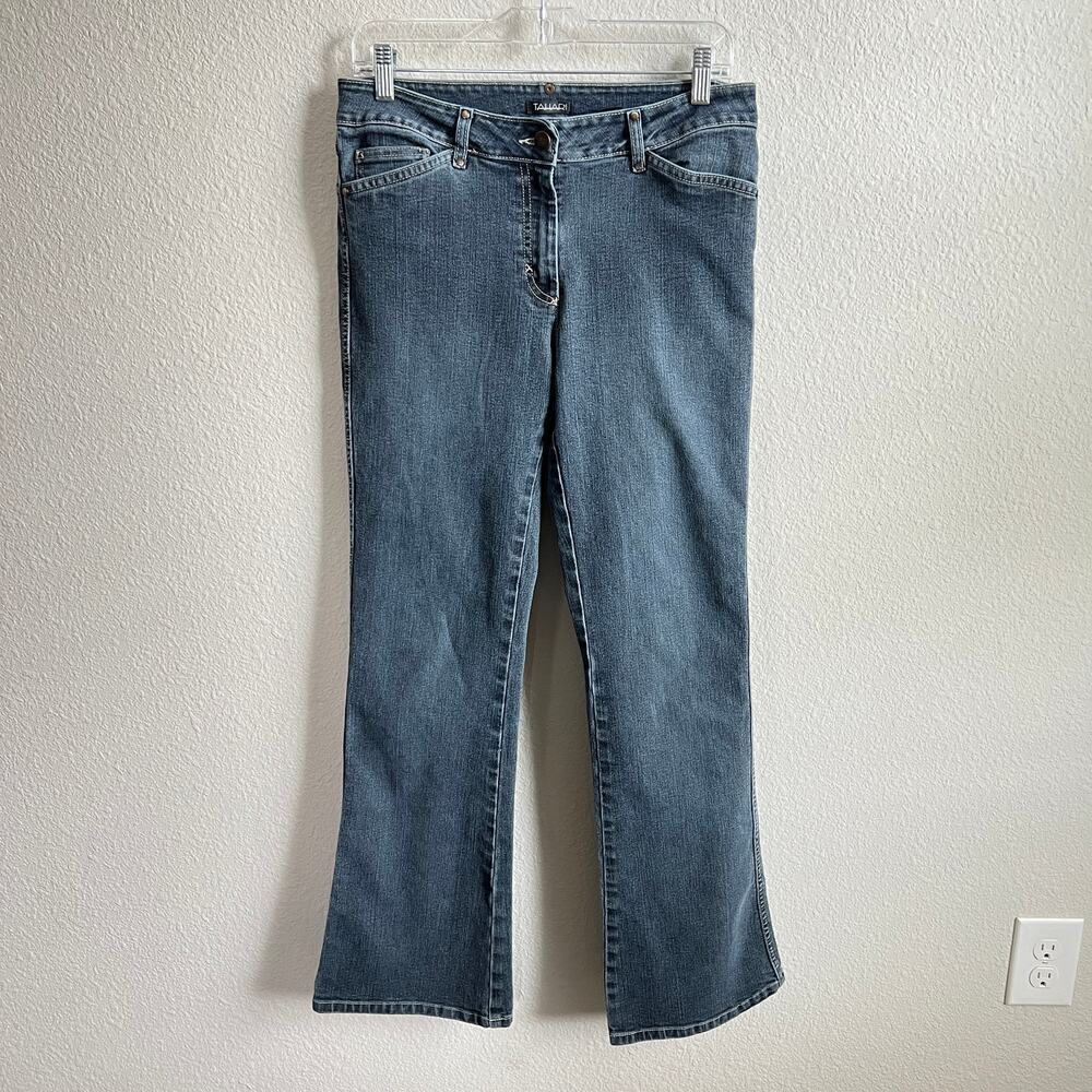Tahari Mid Rise Bootcut Jeans Women's 6 Medium Wash Stretch Denim
